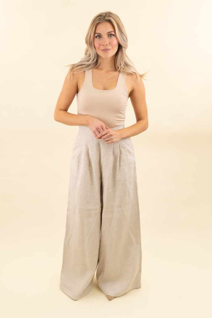 dissh natural linen trouser pant (2; retail $170)