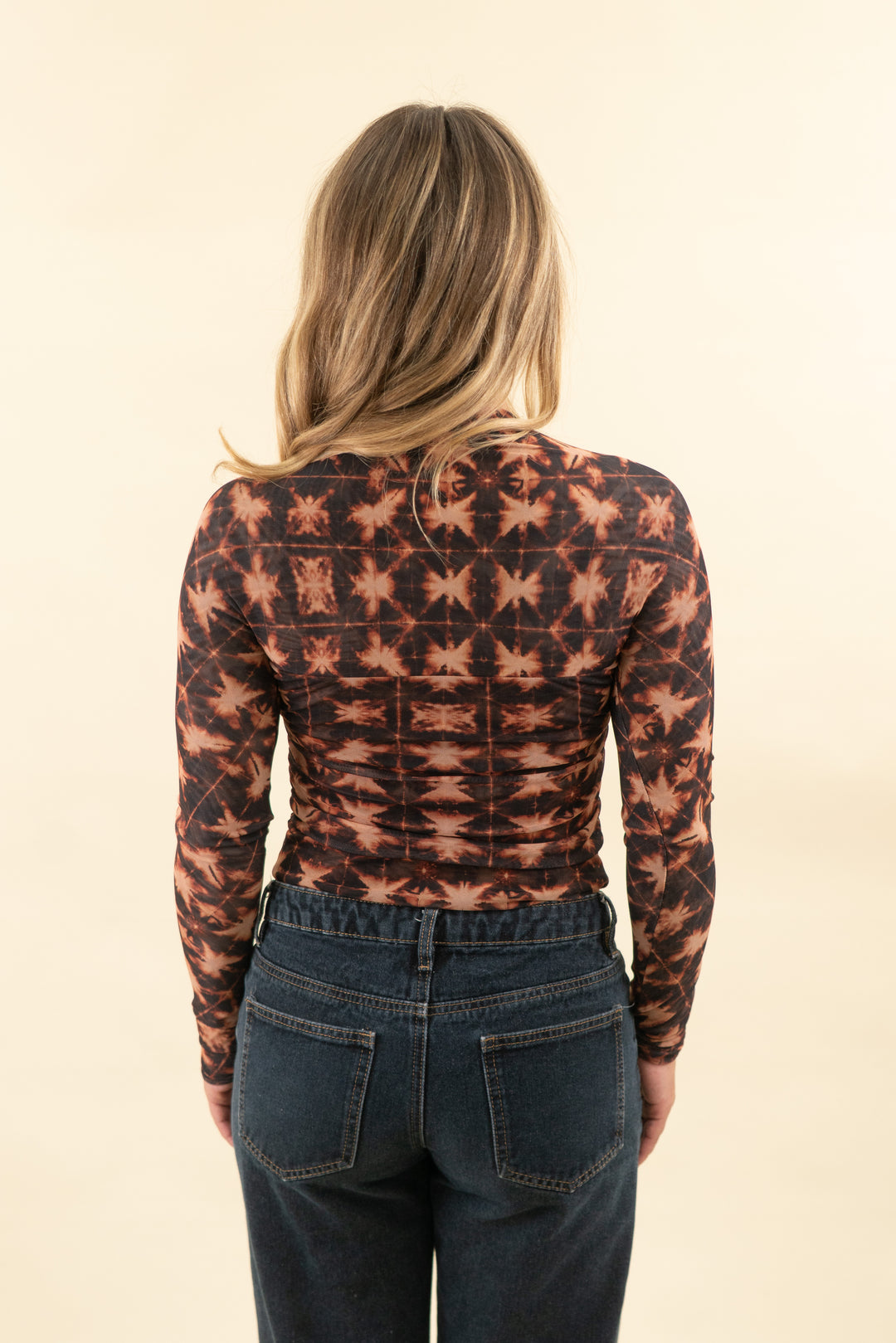 misa los angeles patterned mesh bodysuit (xs; retail $185)