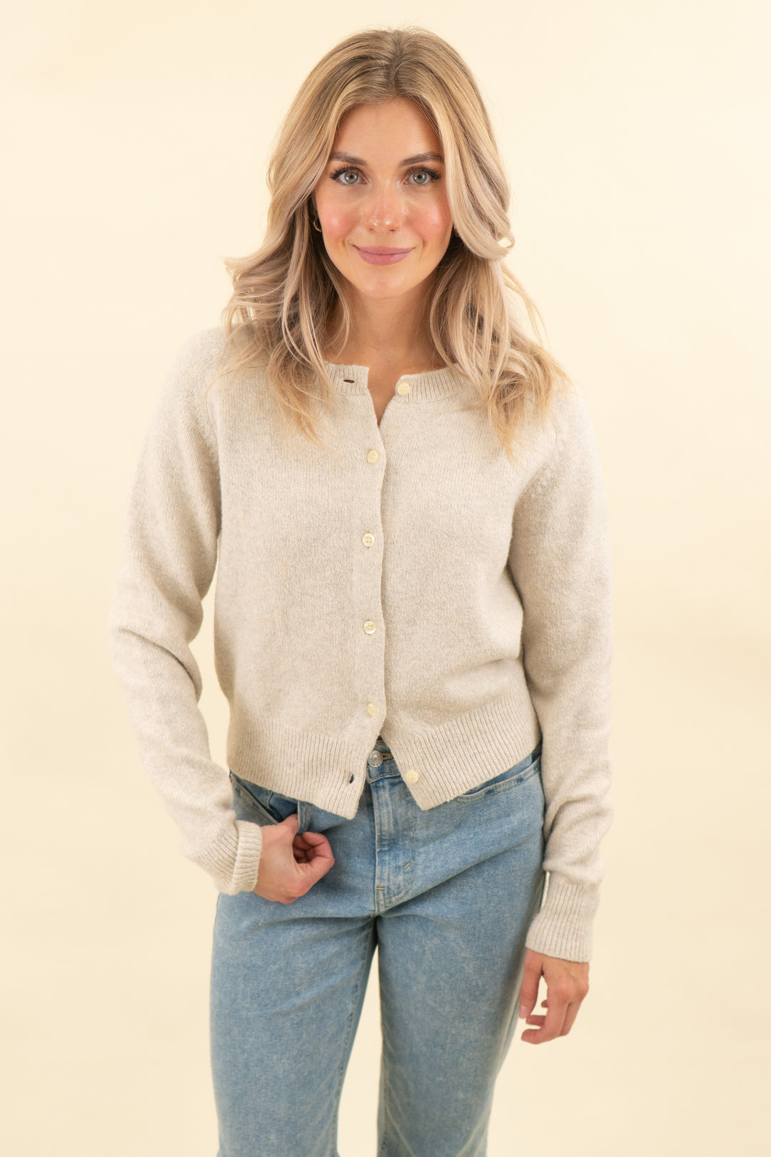 treasure & bond oatmeal cardigan (s; retail $90)