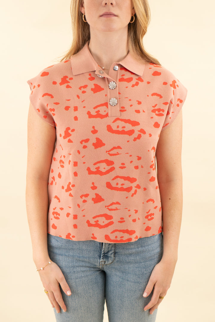 essentiel antwerp cheetah print sweater vest (s; retaiol $348)