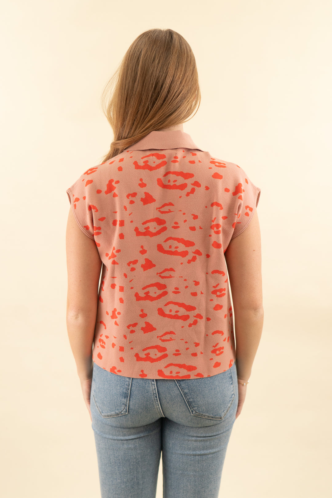essentiel antwerp cheetah print sweater vest (s; retaiol $348)