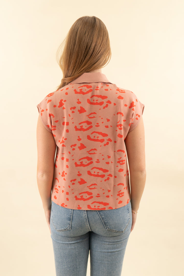 essentiel antwerp cheetah print sweater vest (s; retaiol $348)
