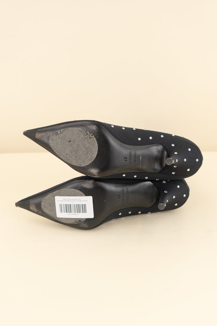 balenciaga crystal studded black knee high boot (37; retail $1,790)