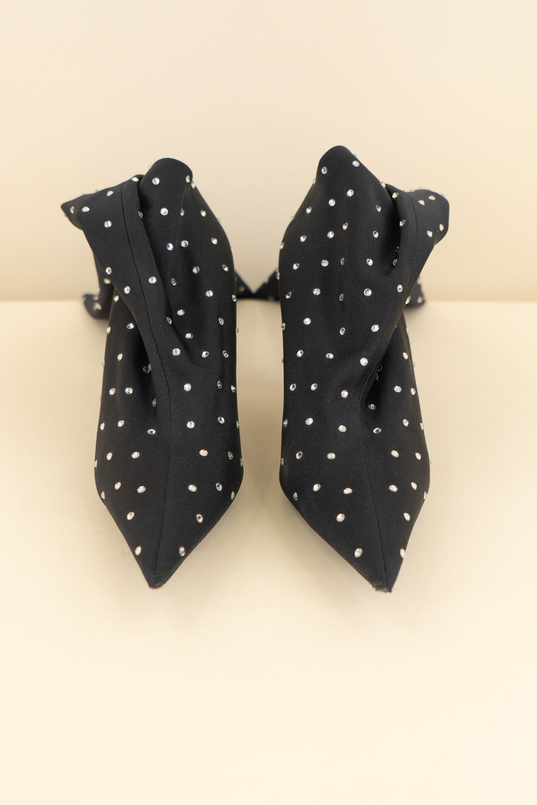 balenciaga crystal studded black knee high boot (37; retail $1,790)
