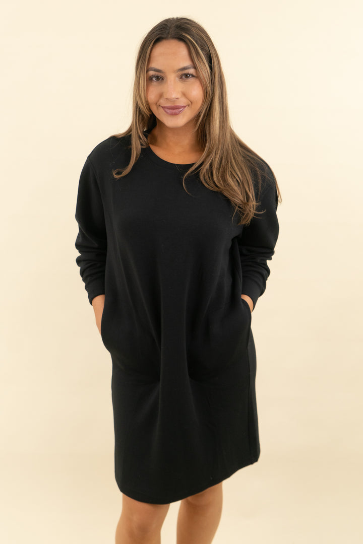 spanx black airessentials long sleeve mini dress nwt AD (s; retail $138)