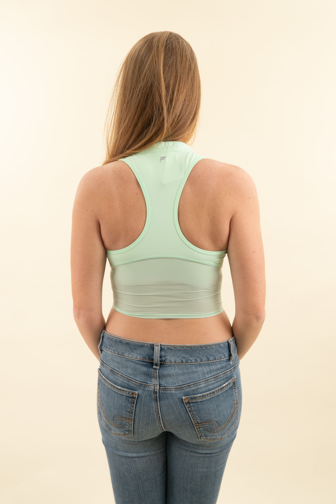 fabletics mint green quarter zip tank (s; retail $54.95)