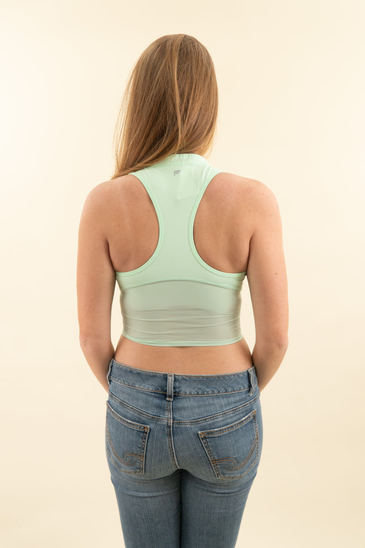 fabletics mint green quarter zip tank (s; retail $54.95)
