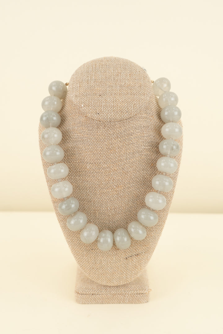 baublebar gray quartz chunky bead necklace (retail $68)