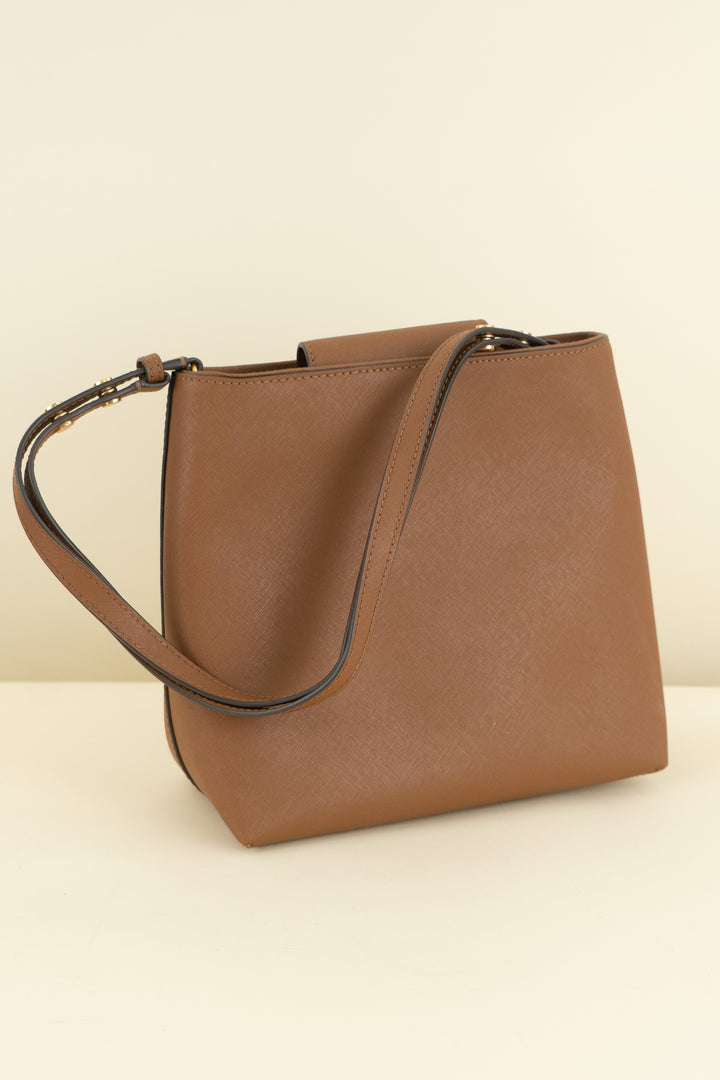 tory Burch medium brown bucket bag (OS; retail $500)