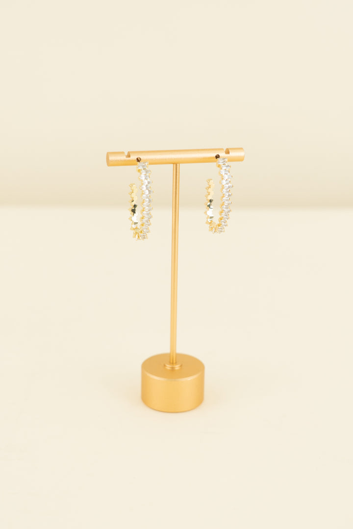 Oval sparkle/gold stud earrings (OS; retail $35)