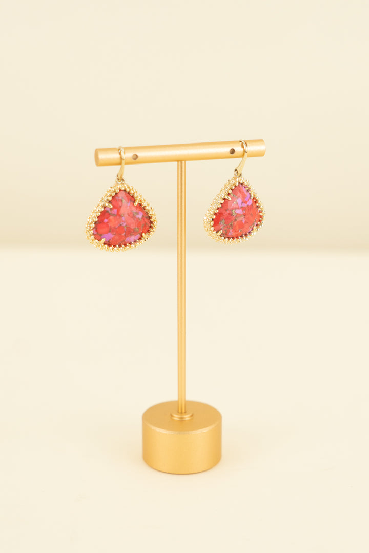 Kendra Scott red/pink drop earrings (OS; retail $85)