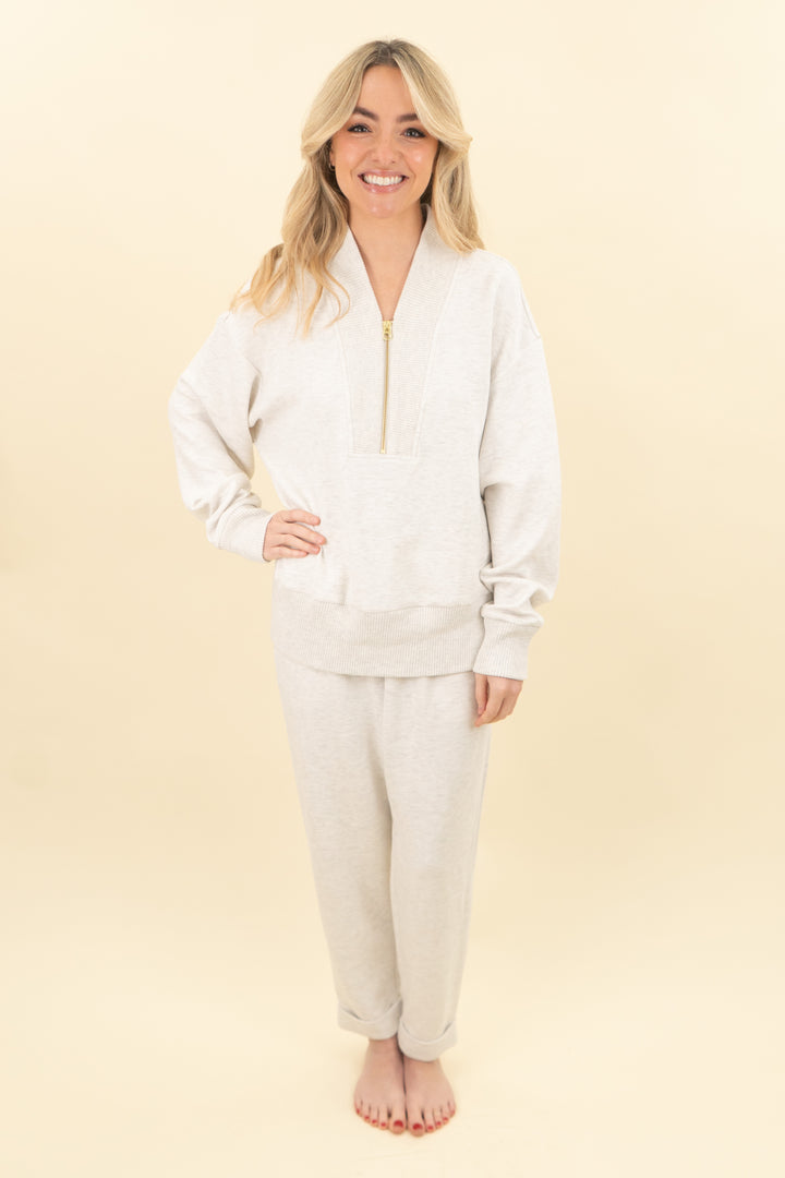 varley zipper pullover & rolled pant w/ cuff set (s; retail $246)