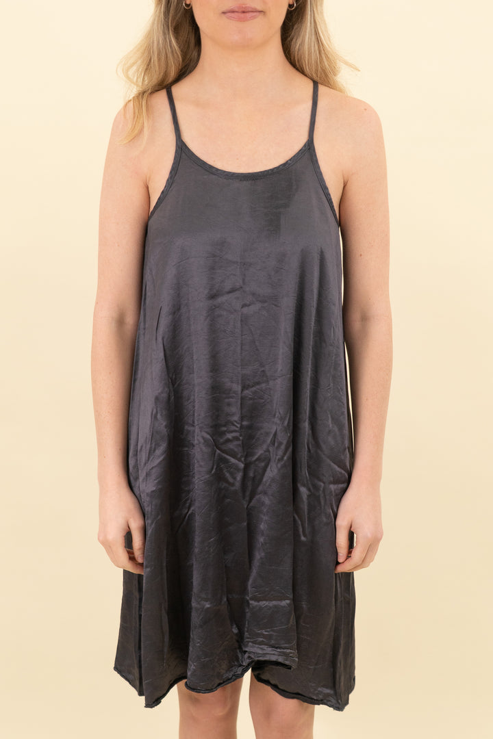 pj harlow grey satin slip dress (xs; retail $72)