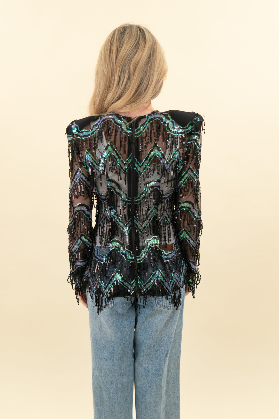 zhivago mesh sequin top (xs; retail $475)