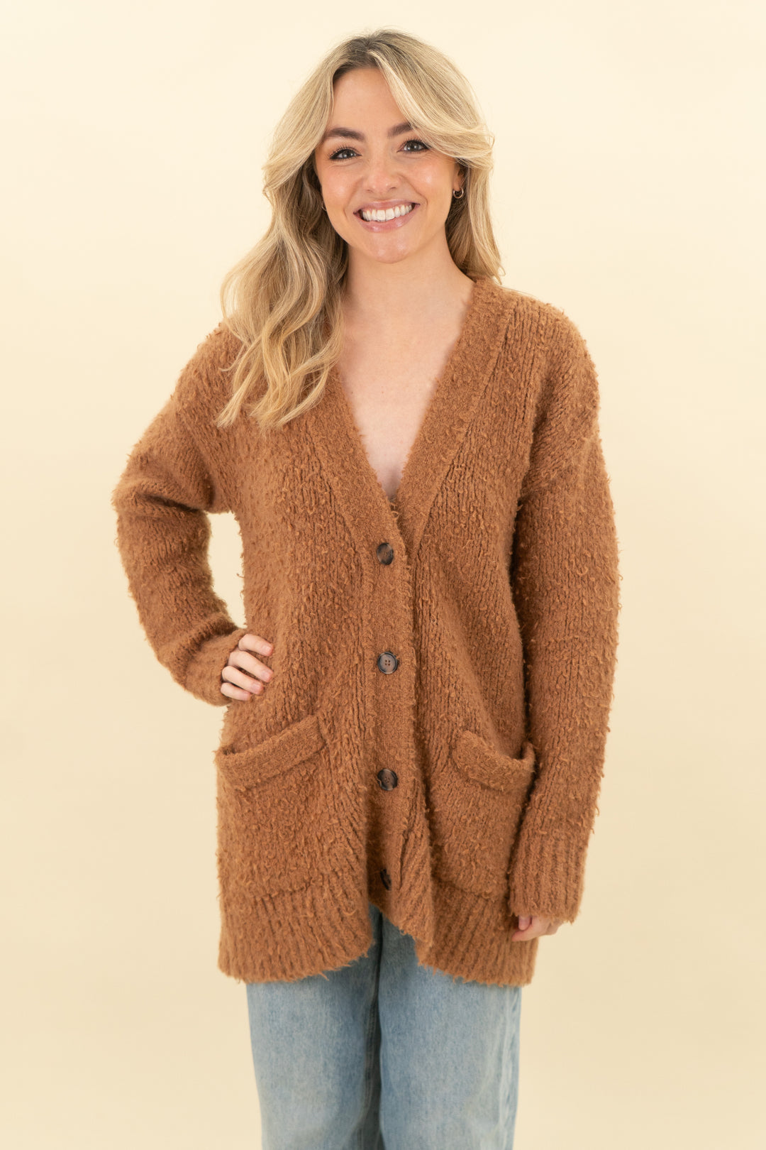 pistola camel knitted cardigan (xs; retail $190)