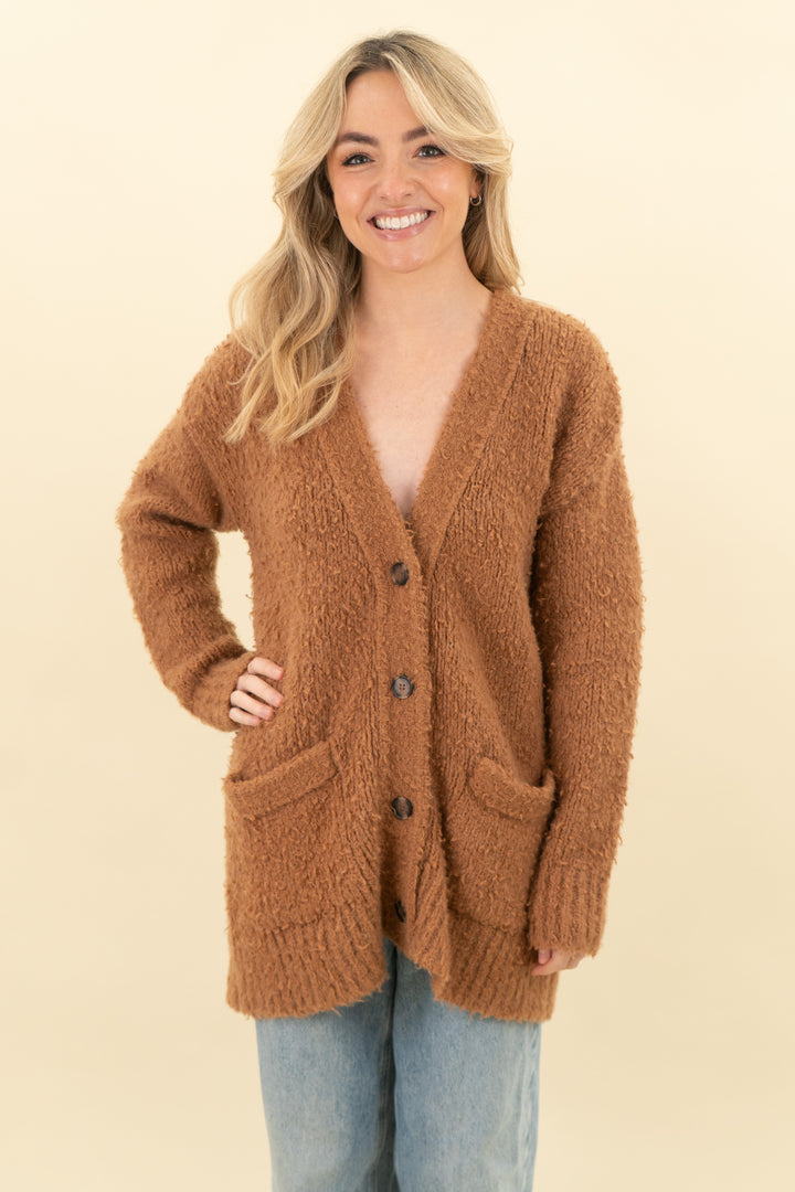 pistola camel knitted cardigan (xs; retail $190)