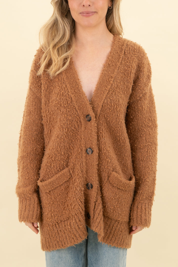 pistola camel knitted cardigan (xs; retail $190)