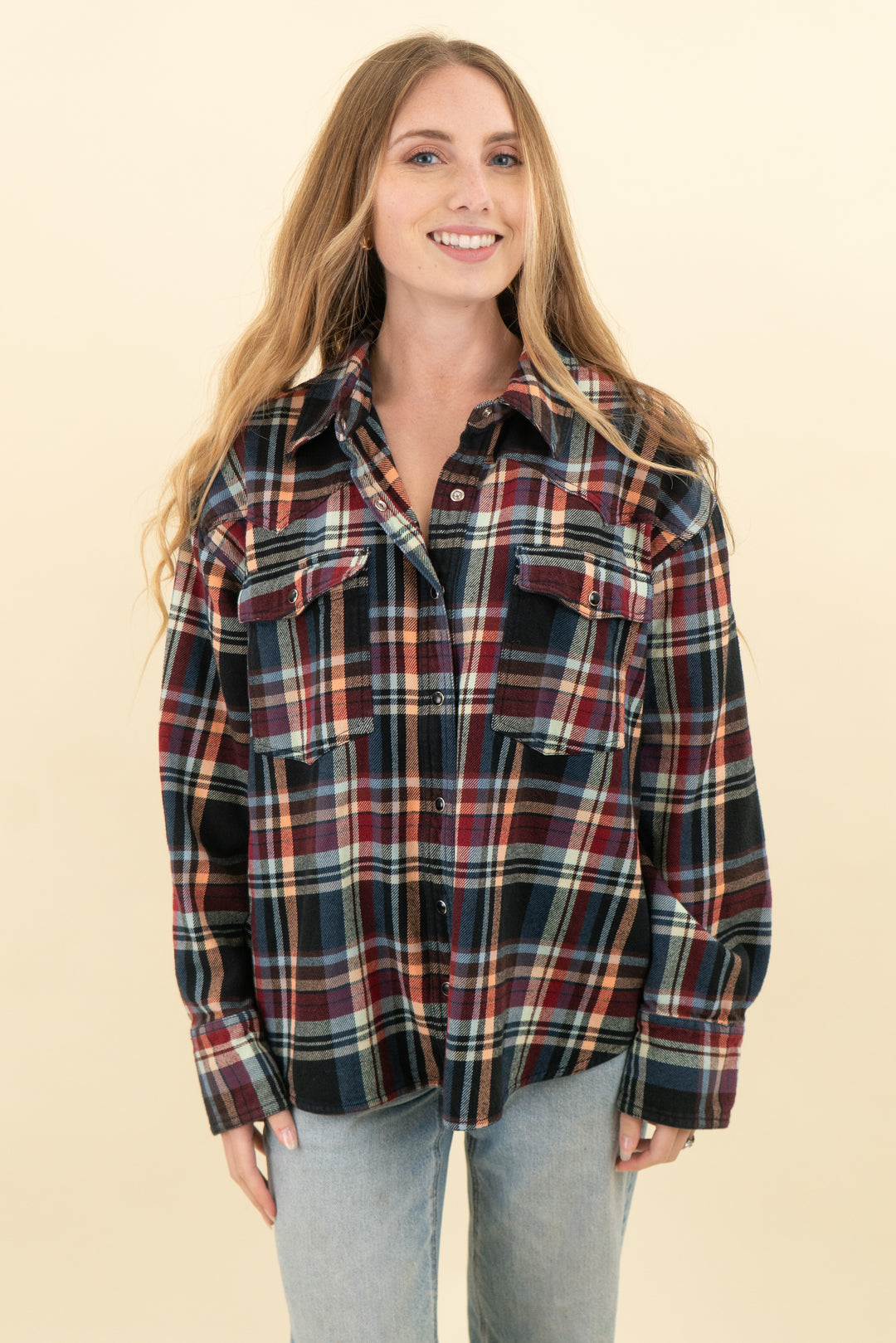 we the free multicolor plaid flannel (s; retail $148)