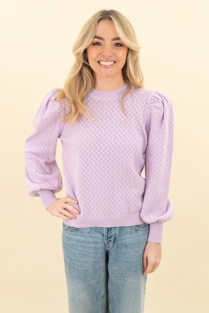dra lavender knitted sweater (xs; retail $128)