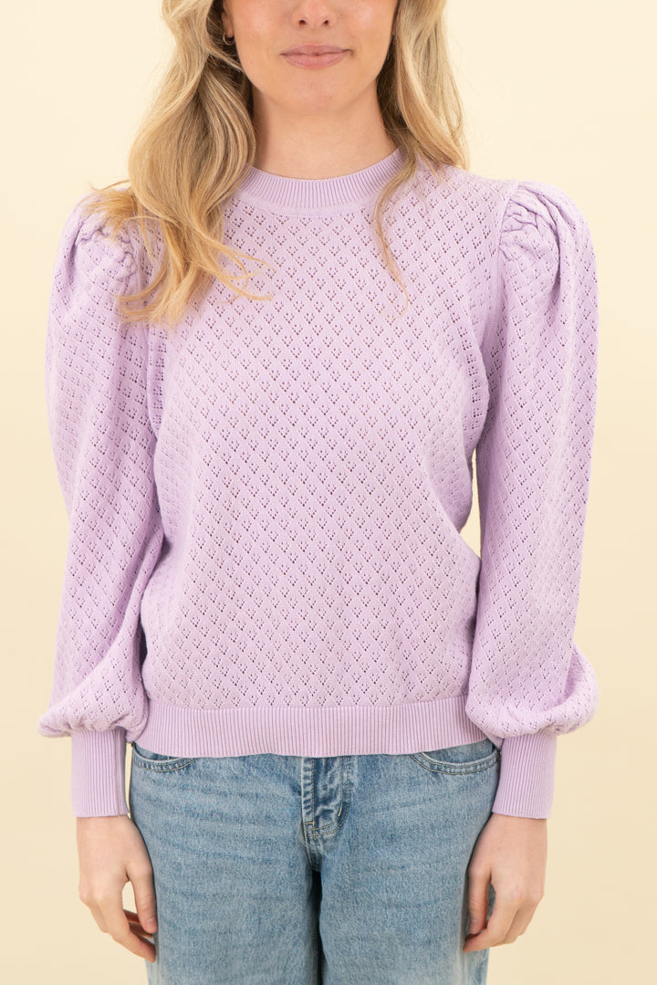 dra lavender knitted sweater (xs; retail $128)