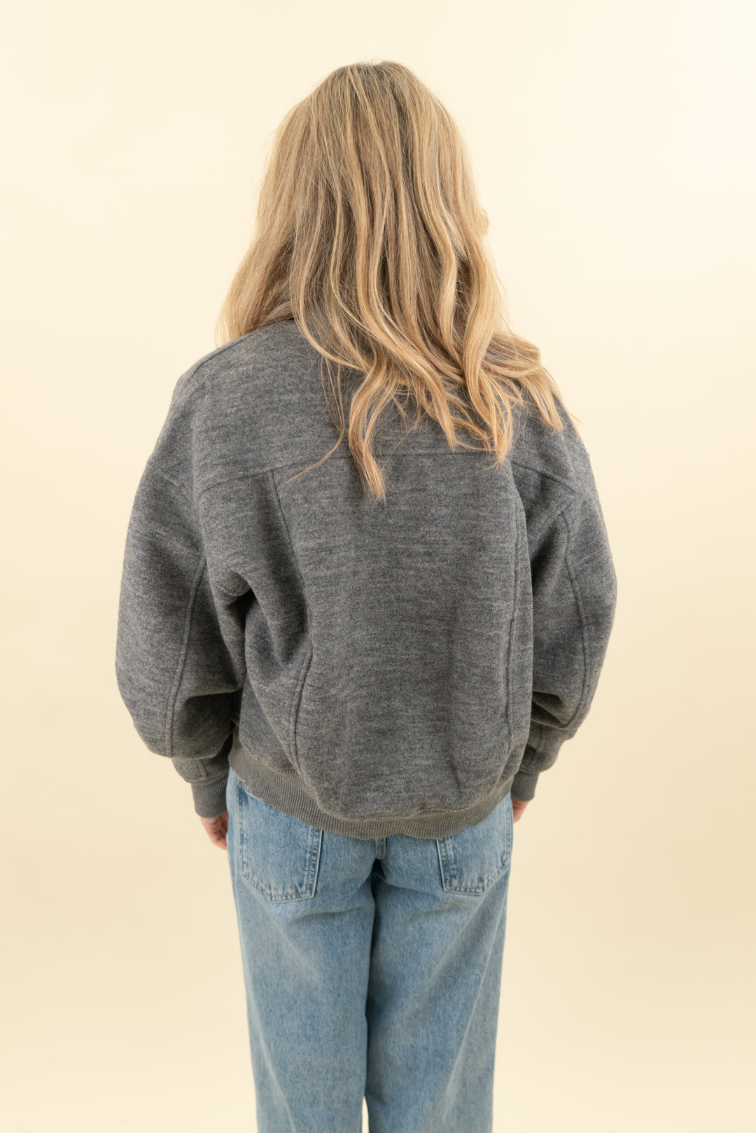madewell gray flannel knit bomber jacket nwt (s; retail $168)