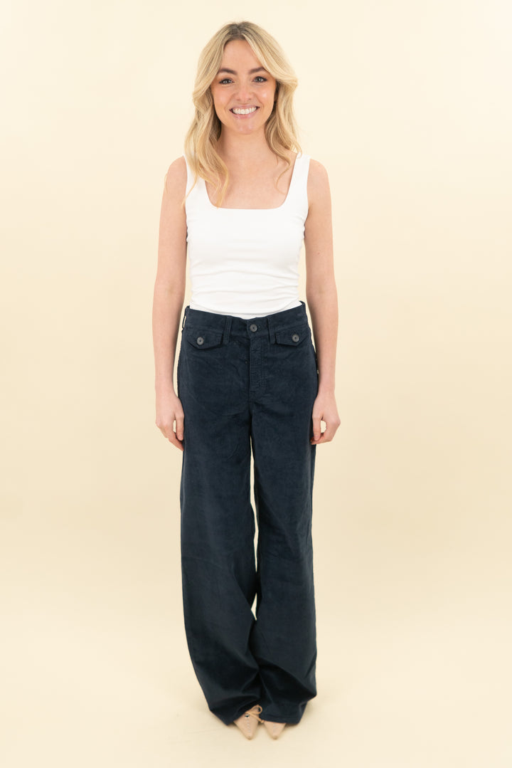 jcrew navy velvet tall wide-leg trouser nwt (25t; retail $158)