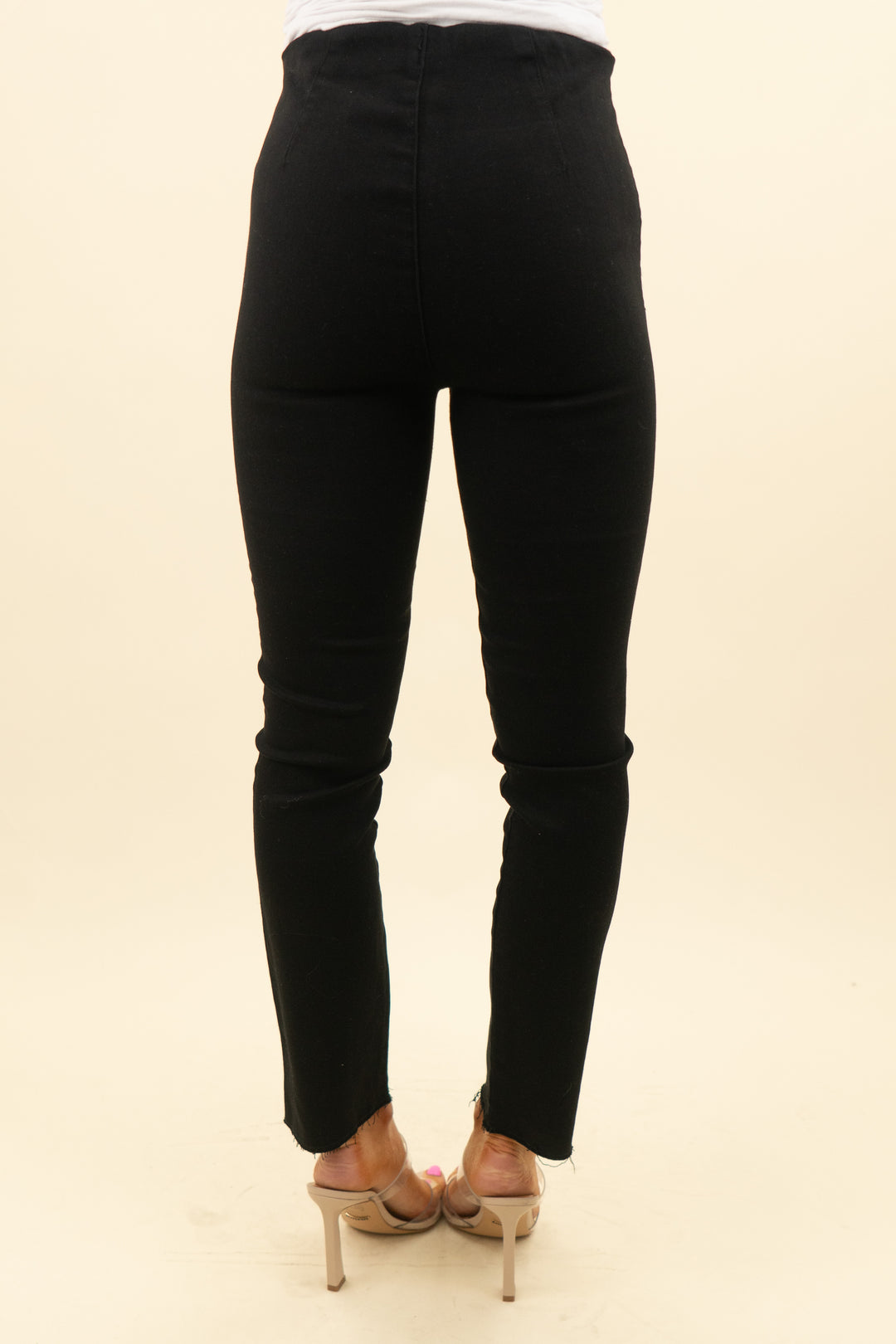 frank & eileen black raw hem jegging (27; retail $328)