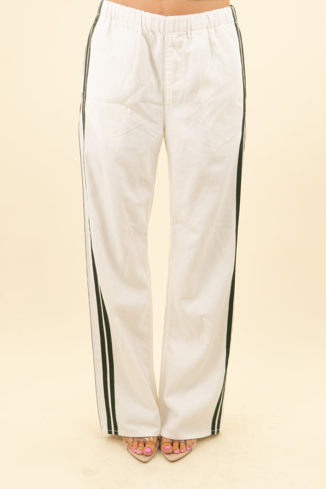 rag & bone white sport logan pull on track pant nwt (s; retail $298)