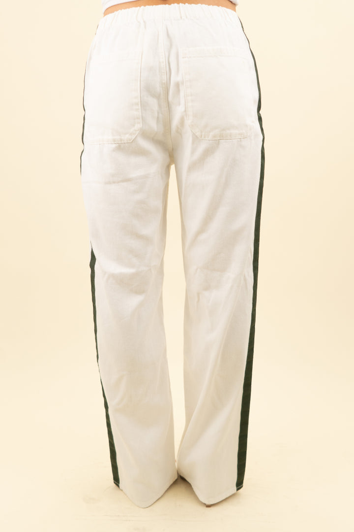 rag & bone white sport logan pull on track pant nwt (s; retail $298)