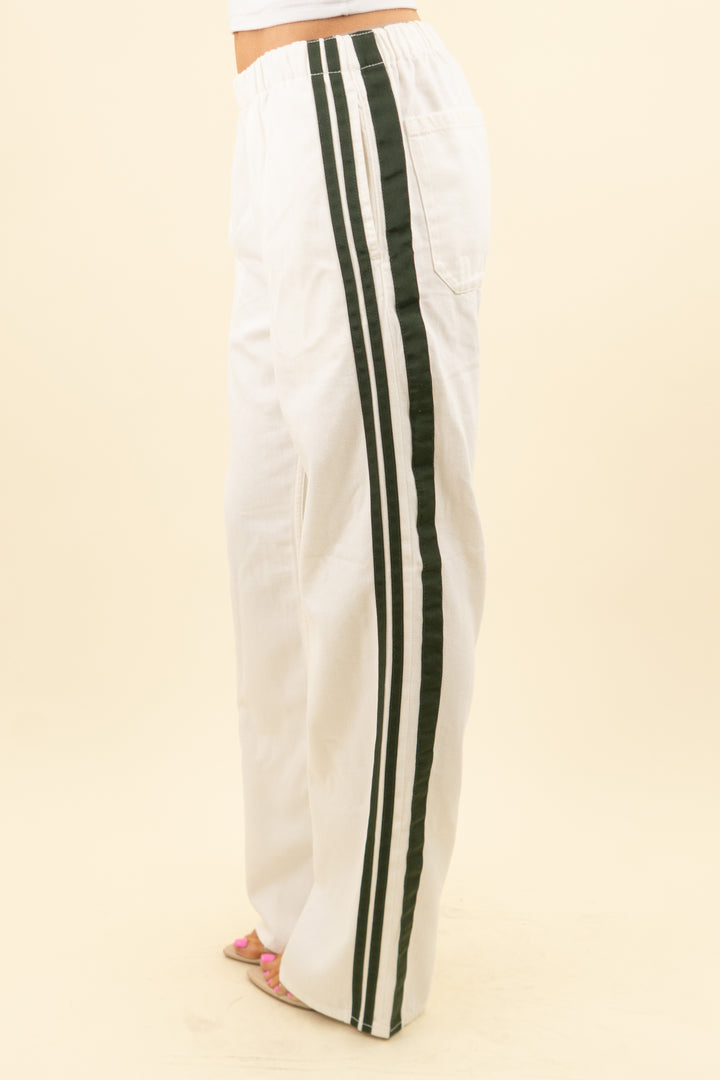 rag & bone white sport logan pull on track pant nwt (s; retail $298)