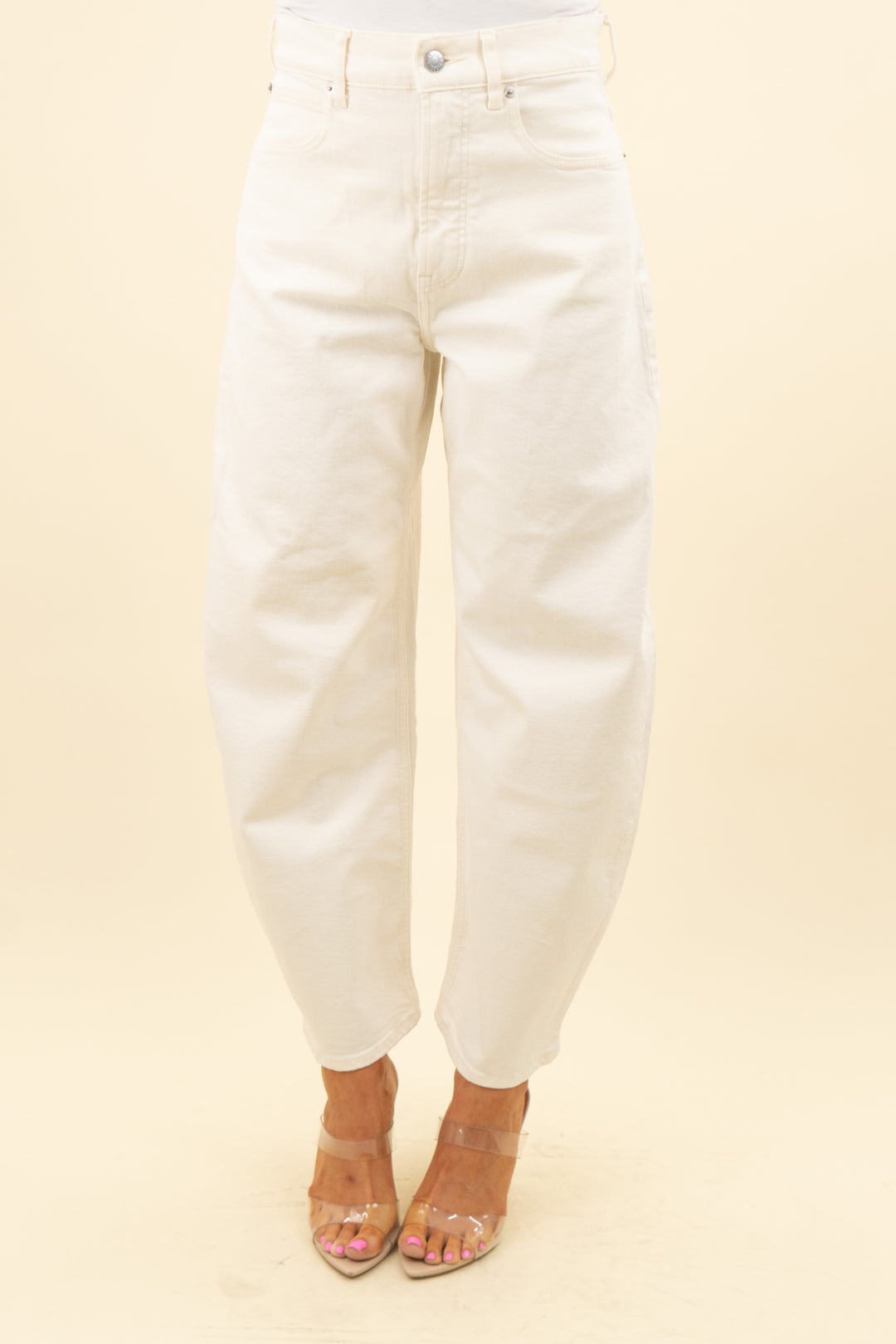 everlane the way-high curve jean in ecru (27; retail $88)