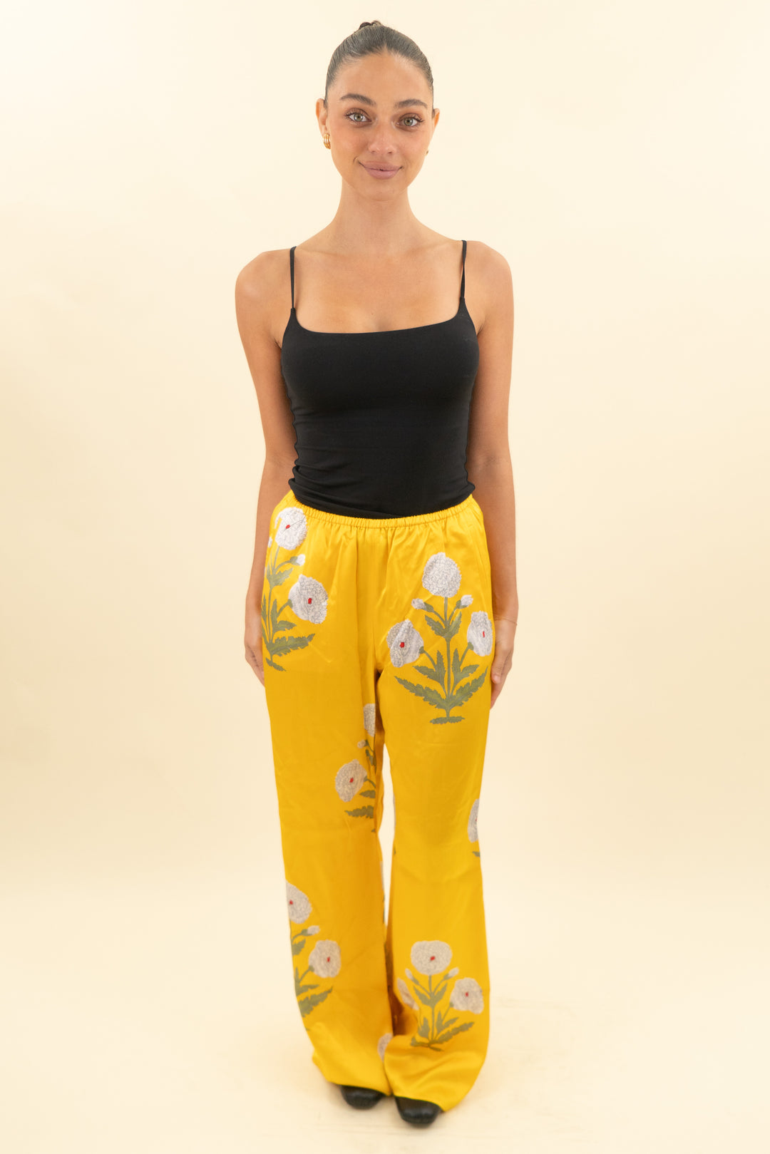 j.crew marigold satin floral print pants nwt (st; retail $168)