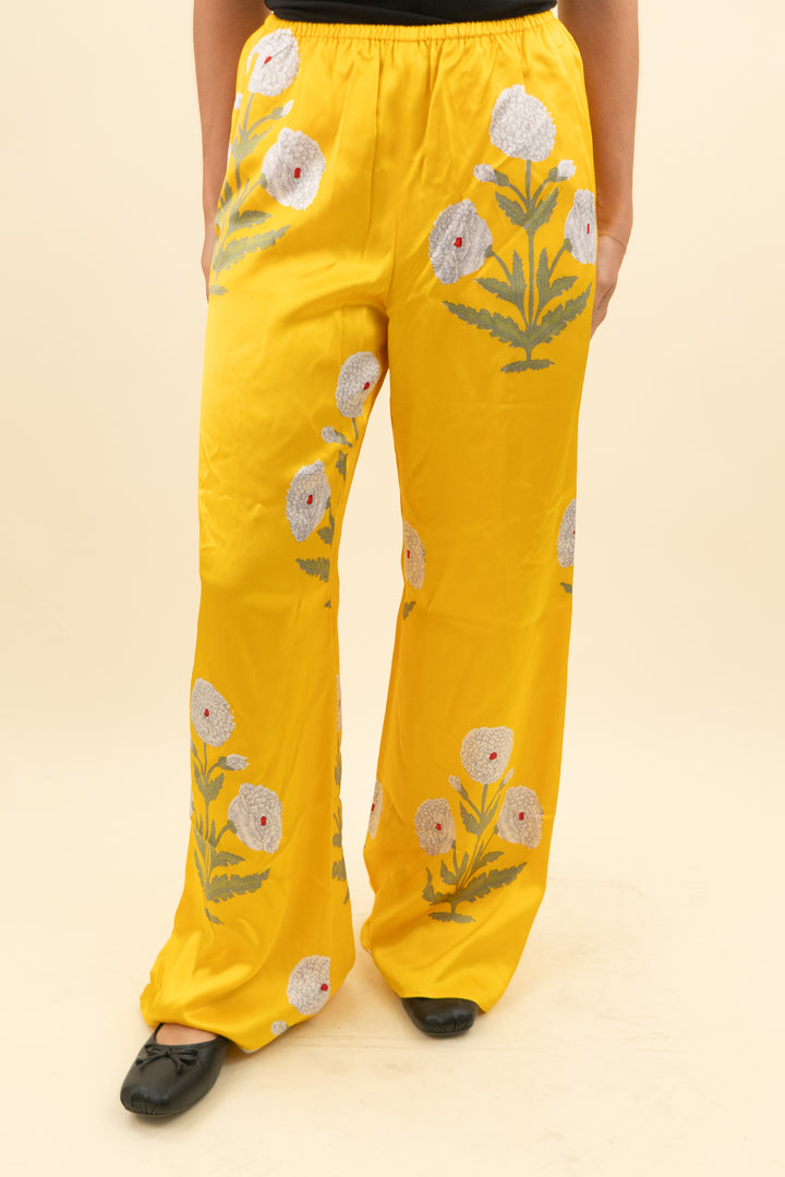 j.crew marigold satin floral print pants nwt (st; retail $168)