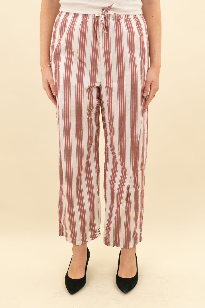 banana republic red stripe drawstring pants (s; retail $100)