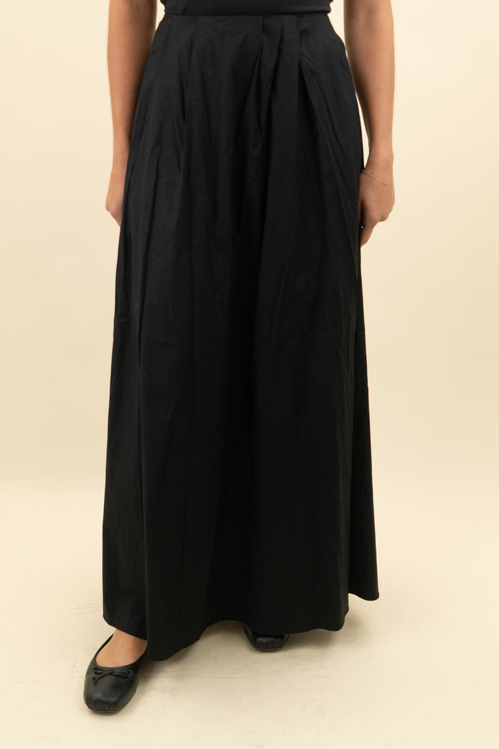 reformation black cotton maxi skirt (2; retail $218)