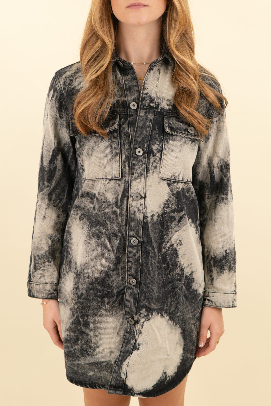 article x black acid wash denim dress (s/m; retail $228)