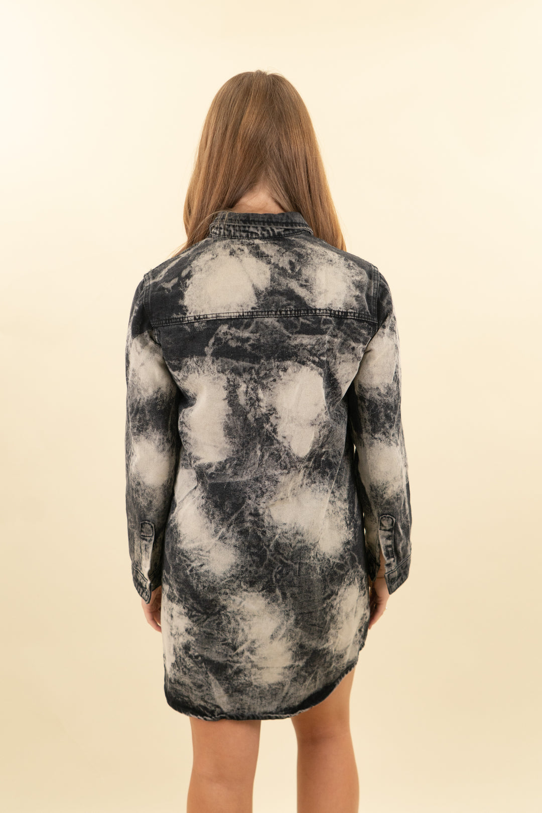 article x black acid wash denim dress (s/m; retail $228)