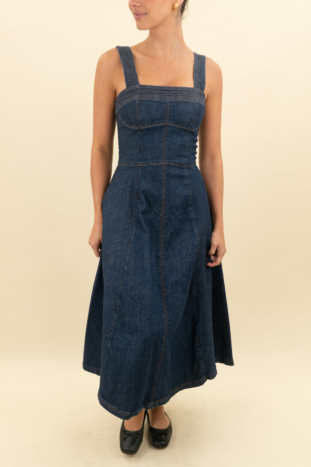 simkhai denim midi dress nwt (2; retail $495)