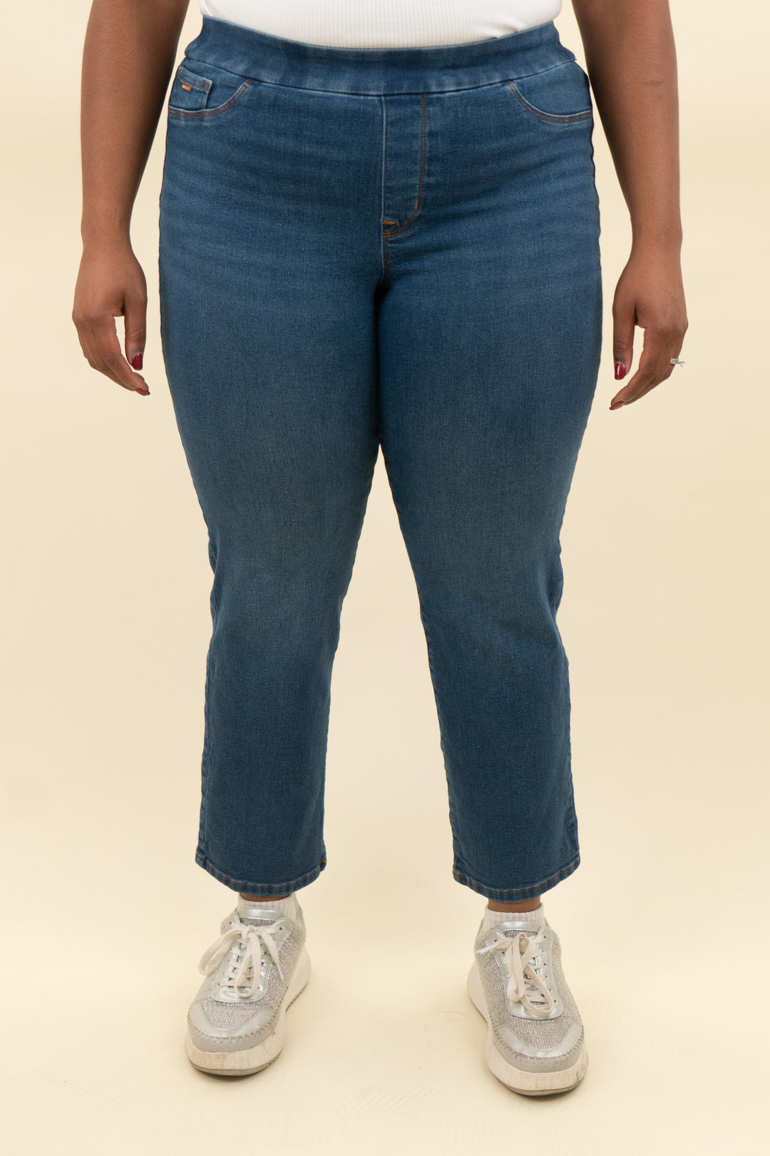 nine west medium wash denim pant (14; retail $50)