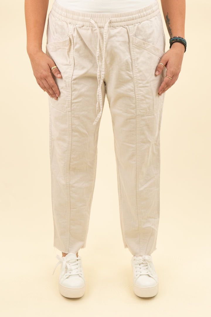 universal thread cream drawstring pants (l; retail $30)