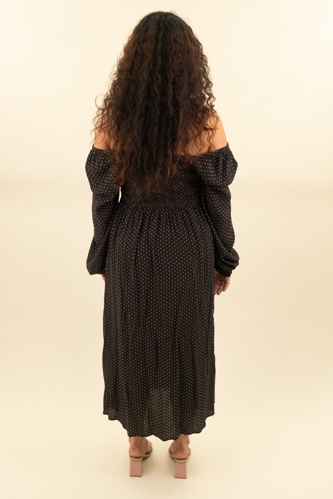 gap brown & white polkadot midi dress (lt; retail $118)