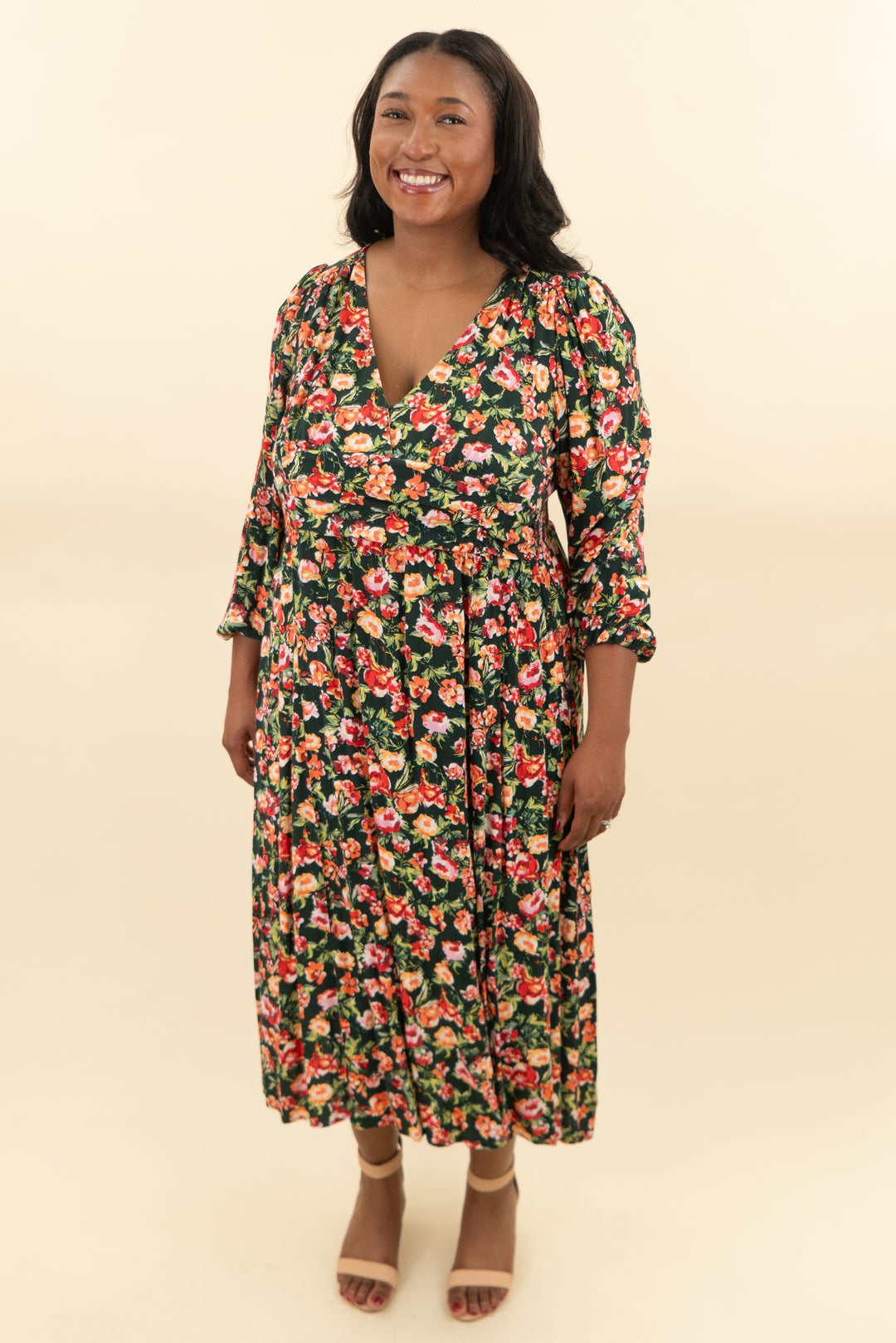 leith long sleeve floral maxi dress (1x; retail $98)