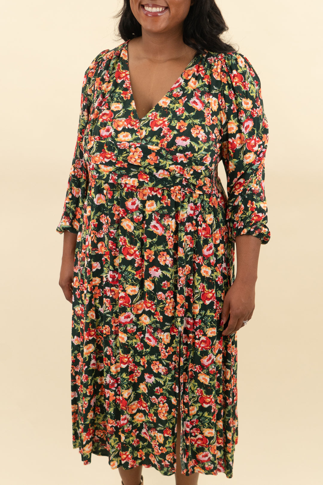leith long sleeve floral maxi dress (1x; retail $98)