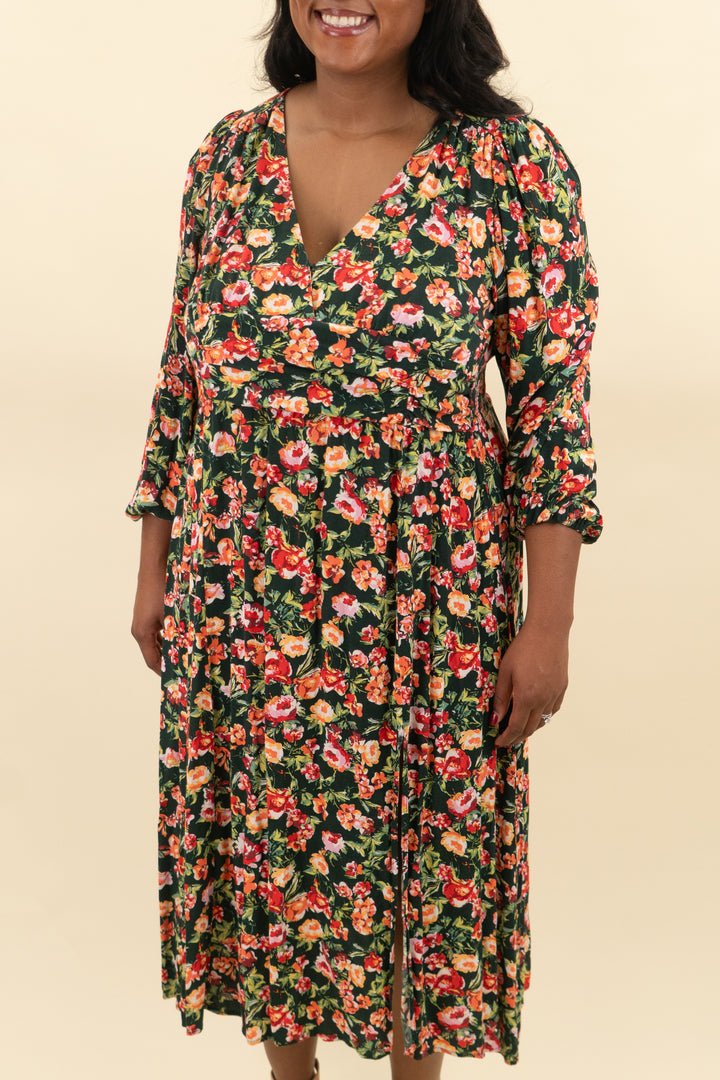 leith long sleeve floral maxi dress (1x; retail $98)