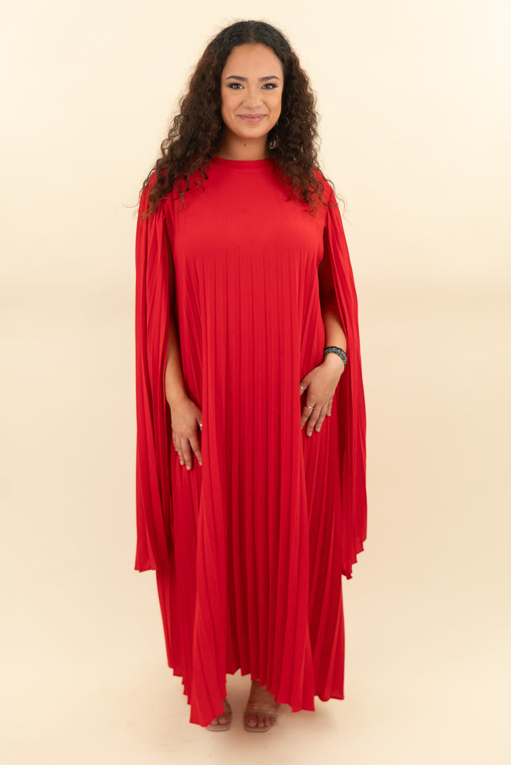 red pleated cape dress (1x; retail $55)