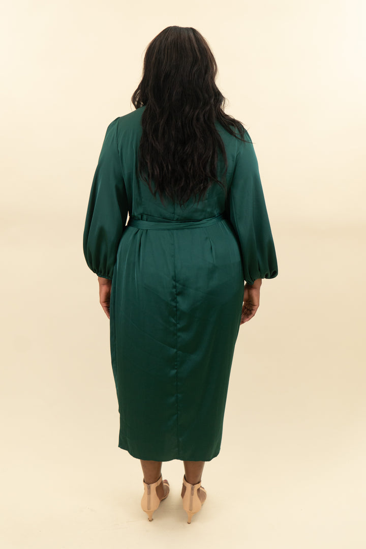 green l/s wrap dress (2xl; retail $45)