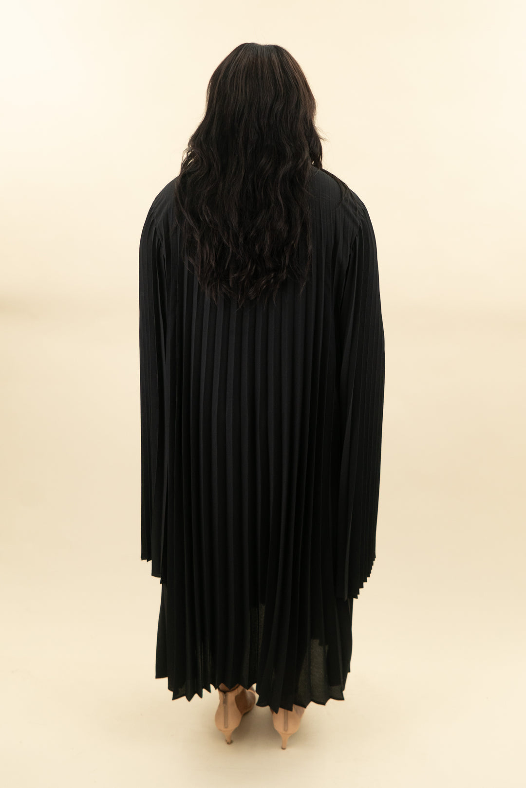 black pleated cape dress (1x; retail $60)
