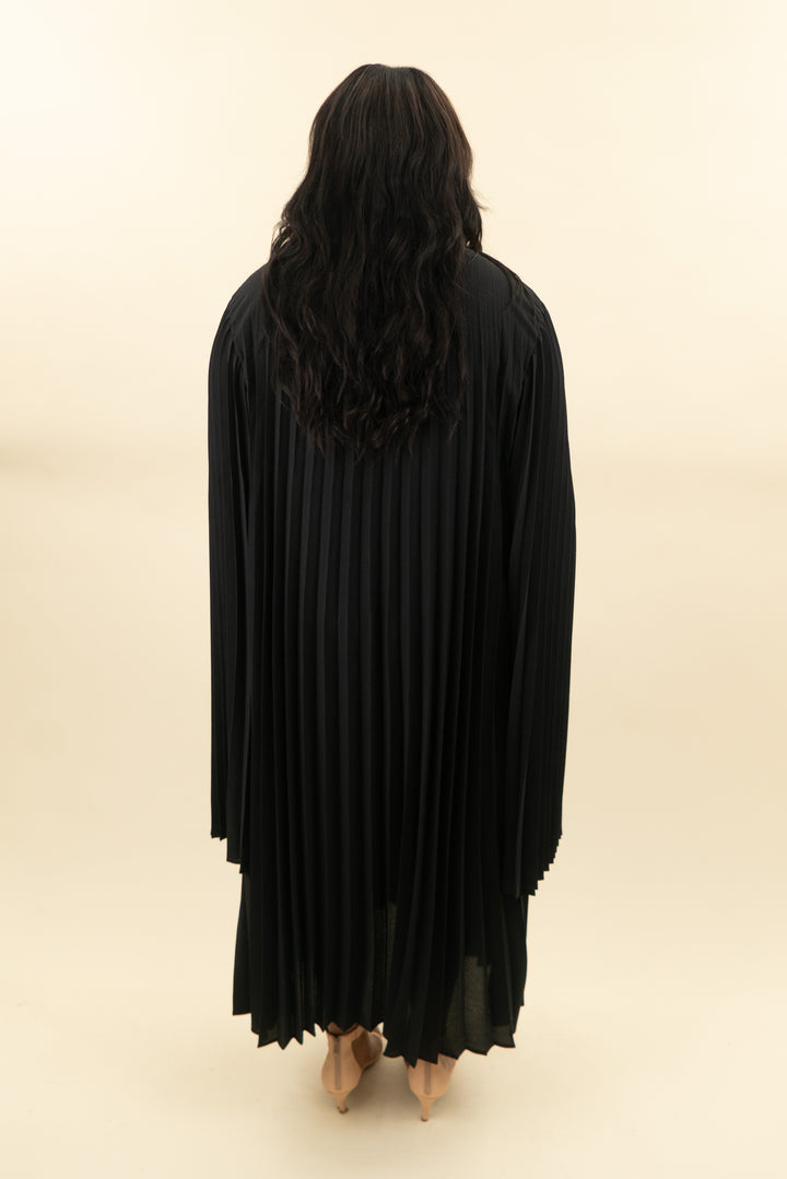 black pleated cape dress (1x; retail $60)