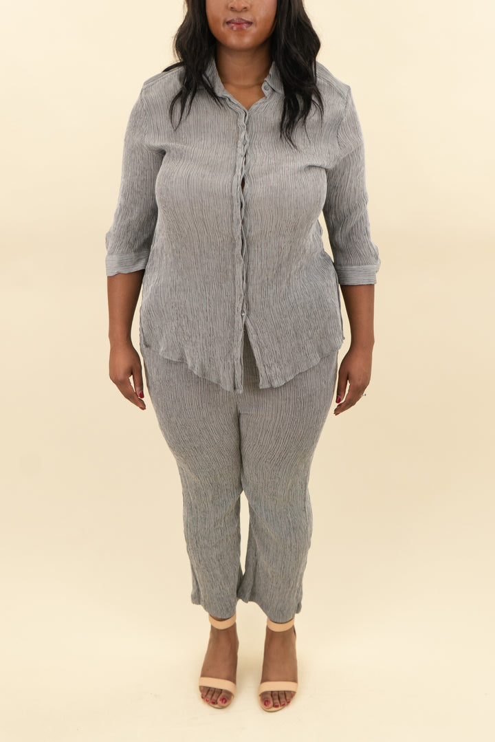 modern works great textured long sleeve pant set (1x; retail $50)