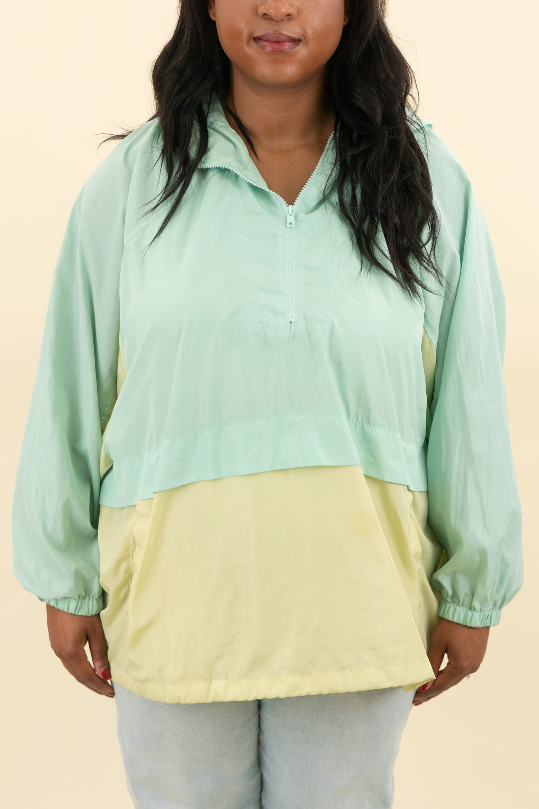 bp blue and green colorblock hooded windbreaker (3xl; retail $69)